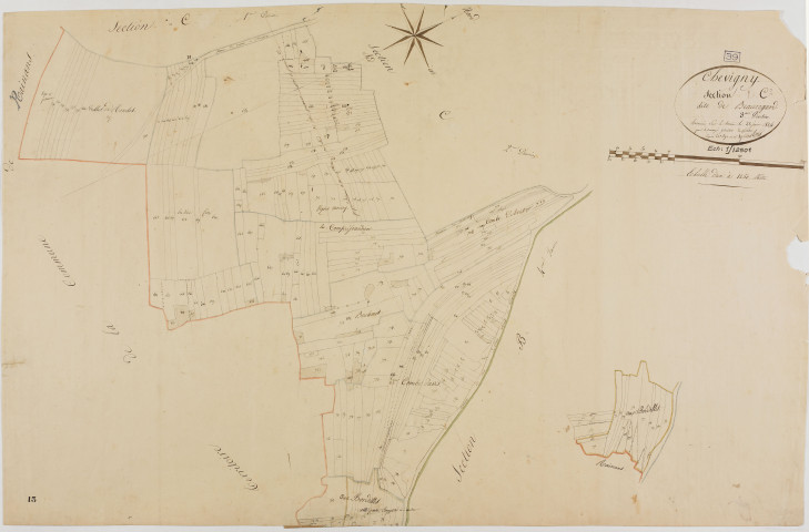 Chevigny, section C, Beauregard, feuille 1.géomètre : Rosset