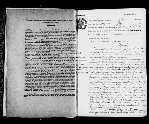 Mariages, décès.