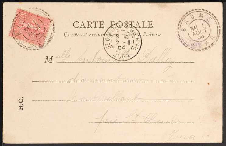 Baume-les-Messieurs (Jura) Portail de l’Abbaye (Berthaud Frères Paris – Cliché R. Chapuis) (1904)