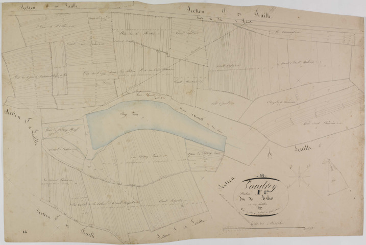 Vaudrey, section F, les Arbus, feuille 2.