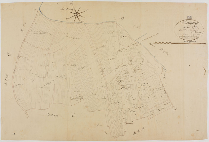 Chevigny, section C, Beauregard, feuille 2.géomètre : Rosset