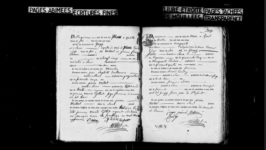 Naissances, mariages, décès, publications de mariage.