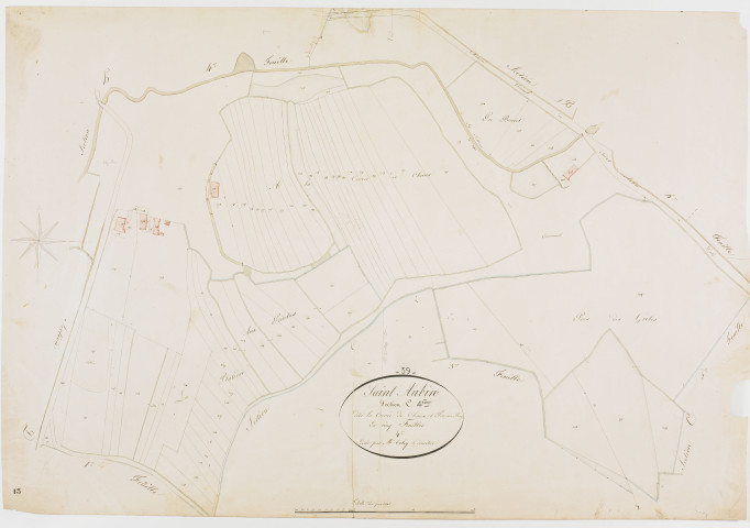 Saint-Aubin, section C, Corvée de Chaux et Pré au Roy, feuille 4. [1825] géomètre : Tabey