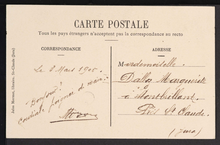 Environs de St Claude – Pont de Rochefort [Villard-Saint-Sauveur] (Jules Mermet, libraire. St Claude (Jura)) (1905)