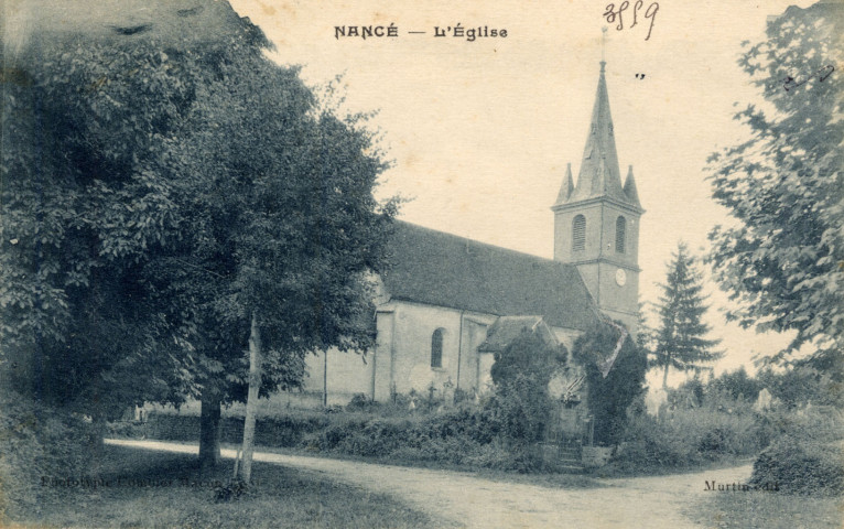 Nance (Jura). L'église. Mâcon, Murtin.