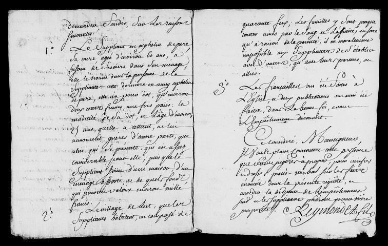 Dossiers instruits en 1754