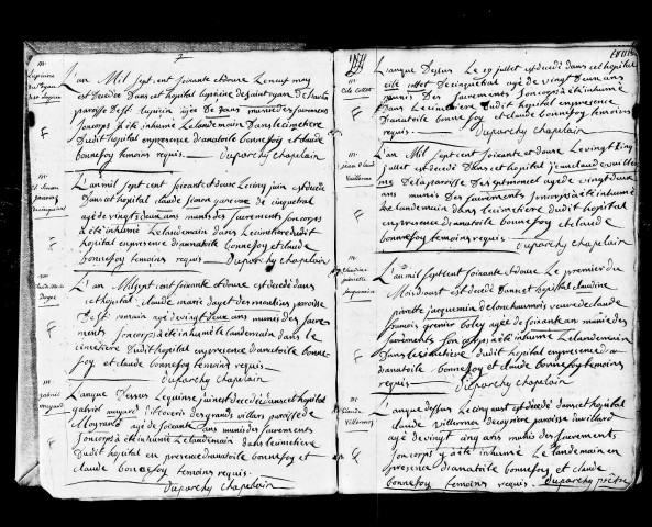 Sépultures de l'hôpital.