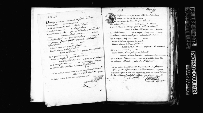 Naissances 1813-1832 ; publications de mariage 1813-1818, 1820-1831.
