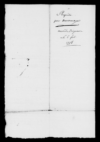 Dossiers instruits en 1778