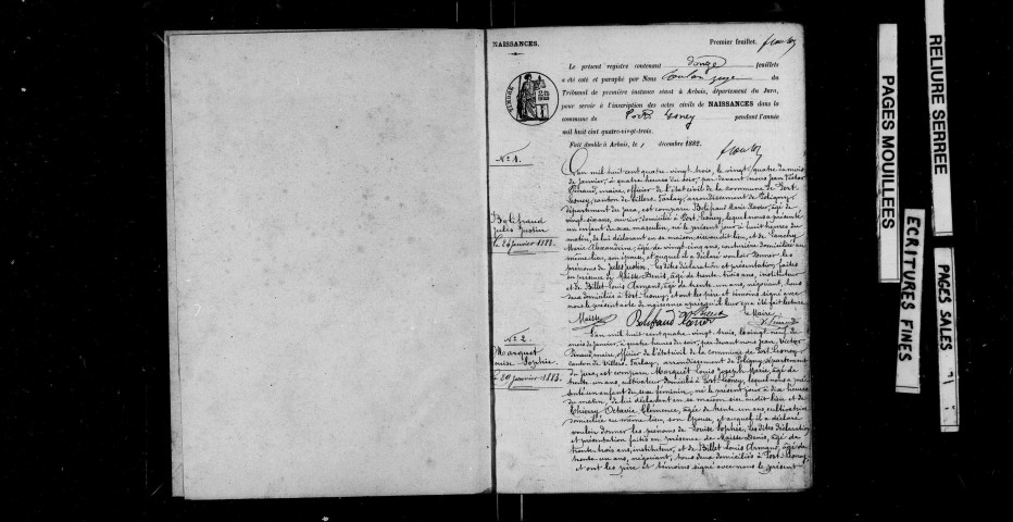 Naissances, mariages, décès, publications de mariage.