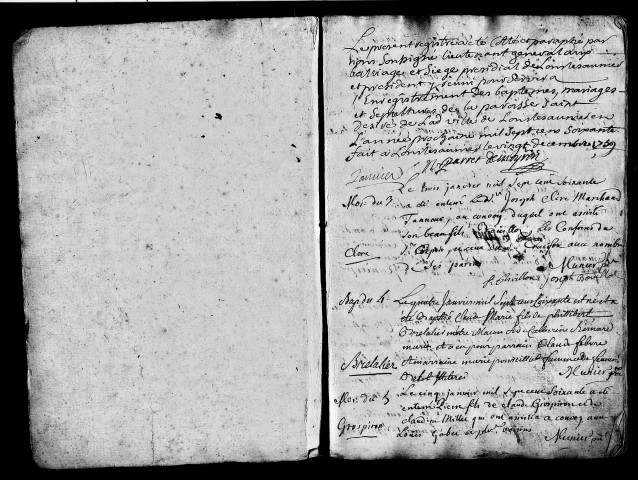 Baptêmes, mariages et sépultures.