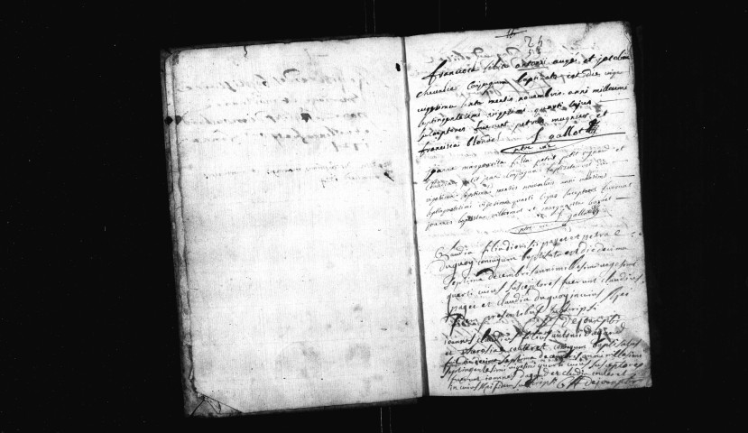 Série communale : baptêmes, mariages, sépultures 26 Novembre 1724 - 6 décembre 1734.