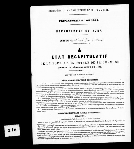 Résultats généraux, 1872-1886. Listes nominatives, 1836, 1841, 1846, 1851, 1856, 1861, 1866, 1872, 1876, 1886.