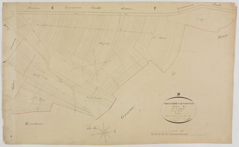 Montmirey-le-Château, section A, le Levant, feuille 1.géomètre : Duchesne aîné