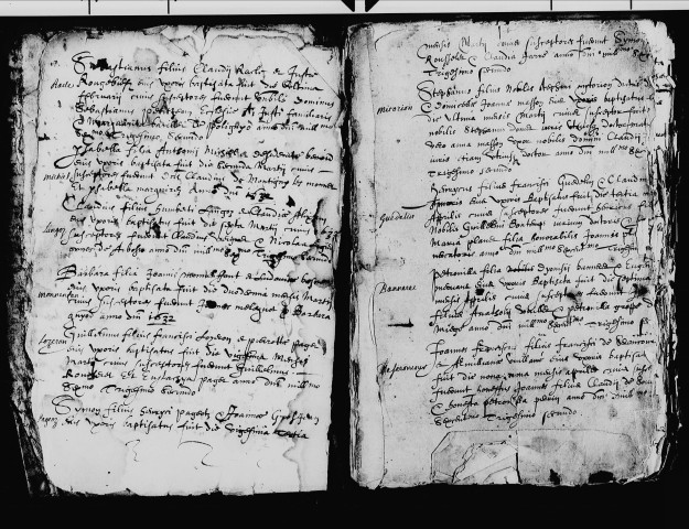 Série communale : Registres des baptêmes, 15 février 1632 - 28 juillet 1652
