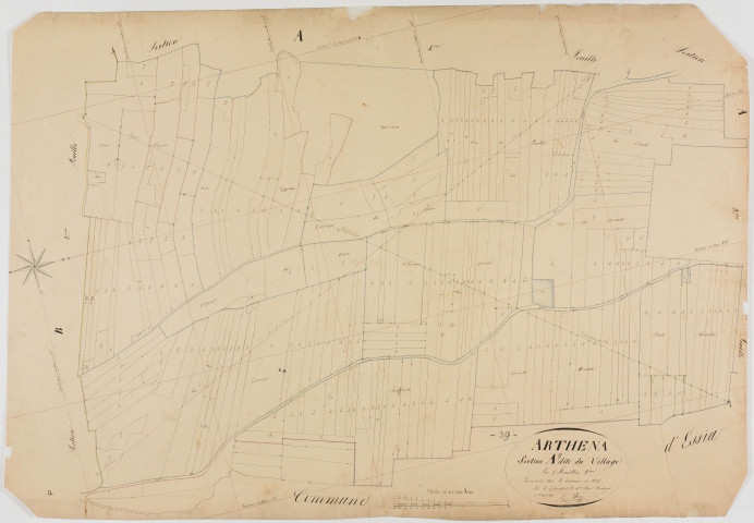 Arthenas, section A, le Village, feuille 5.géomètre : Singey