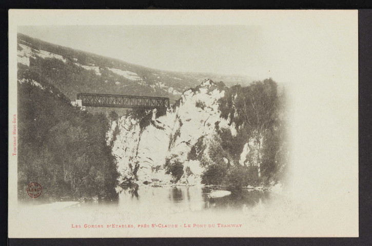 Les Gorges d’Étables, près St-Claude – Le Pont du Tramway (Tourisme Haut-Jura – A.B. et Cie, Nancy) (photo identique à la 7Fi1069, mais éditeur différent)