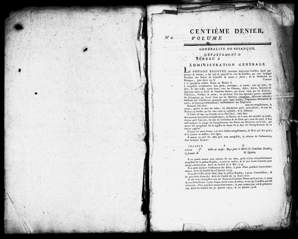 Registre du centième denier (10 décembre 1788 - 30 novembre 1791)