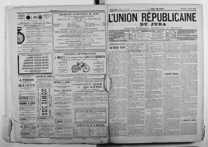 L'Union républicaine du Jura. 1903.