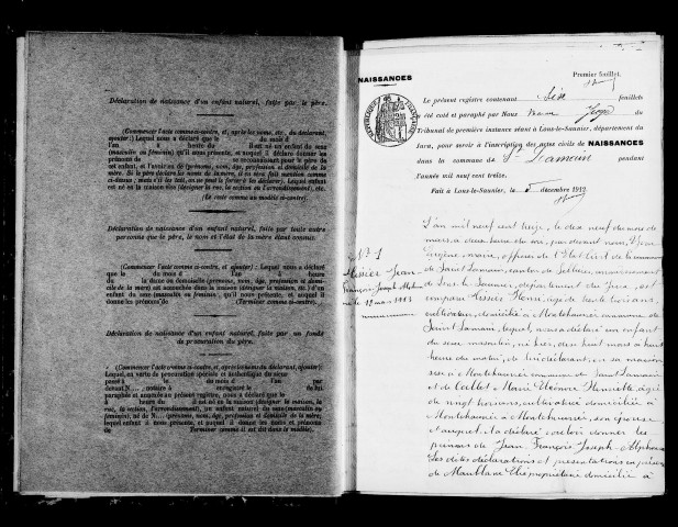 Naissances, décès, mariages, publications de mariage.