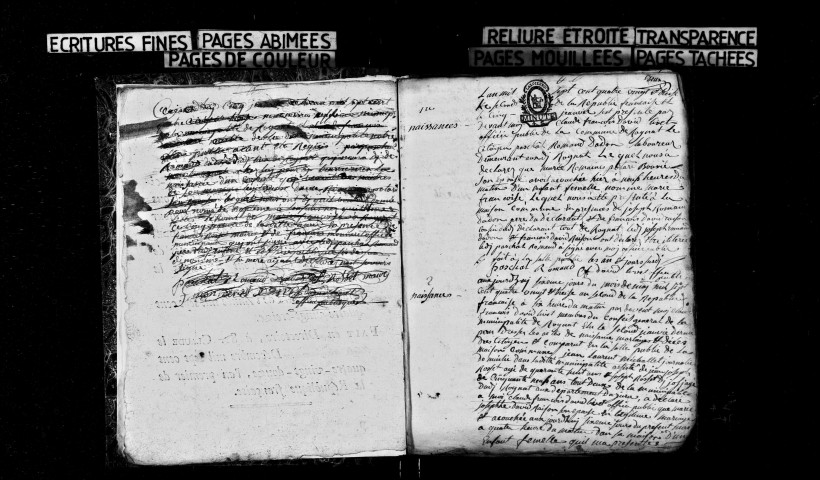 Naissances 1793-1812 ; publications de mariage 1793-an II, an IV-an VII, an XII-1812.