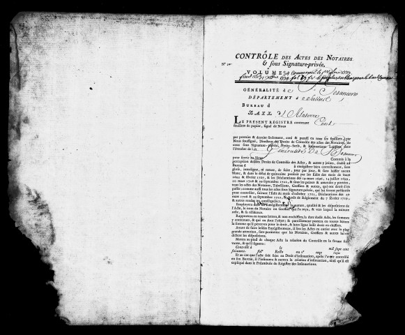 Registre du 1er novembre 1773 au 1er avril 1775