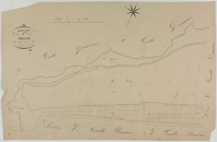 Lavans-lès-Dole, section C, le Village, feuille 1.géomètre : Guyard