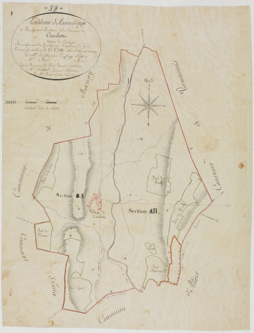 Courbette, tableau d'assemblage.géomètre : Rosset