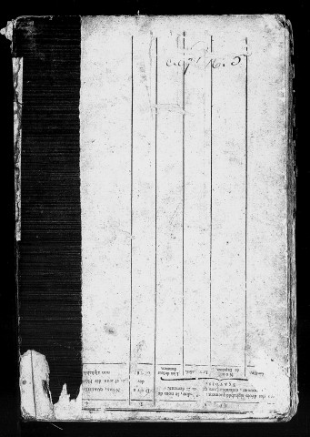 Table de 1752 à 1756