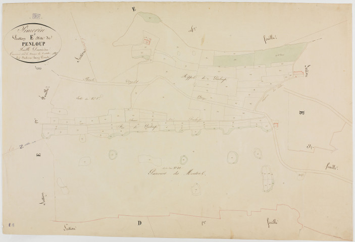 Pimorin, section E, Penloup, feuille 2.géomètre : Duchesne Henry