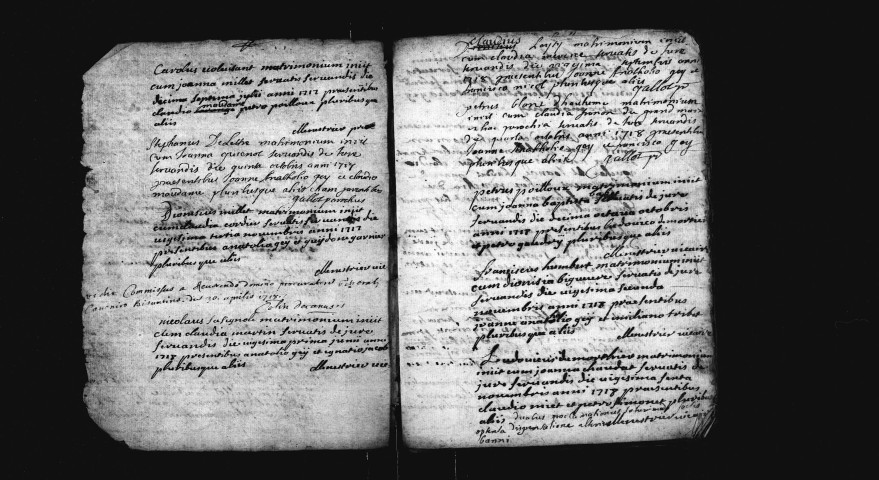 Série communale : baptêmes 3 janvier 1717- 20 septembre 1723, mariages 2 février 1717 - 17 août 1723.