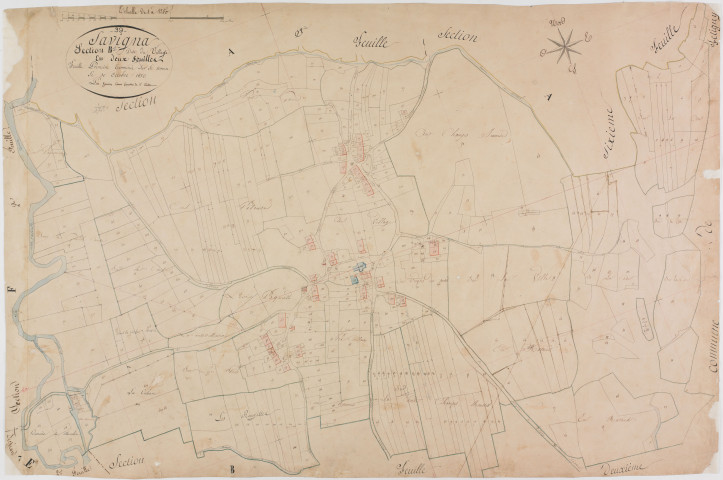 Savigna, section B, le Village, feuille 1.géomètre : C. Jannin