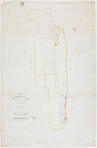 Leschères, section D, Sur la Ville, feuille 1.géomètre : Morel