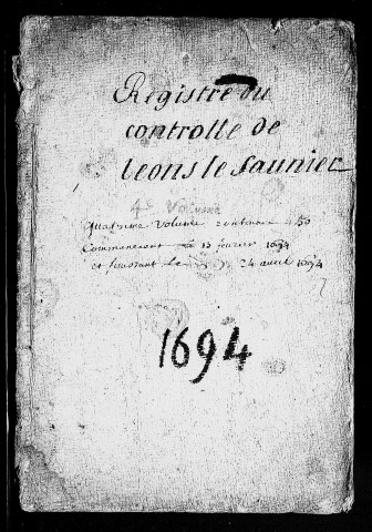 Registre du 13 février au 24 avril 1694