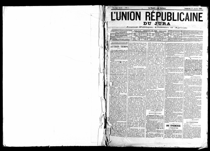 L'Union républicaine du Jura. 1893.