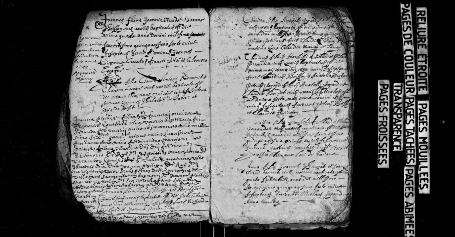 Série communale : baptêmes 1656-1684 ; mariages 1656, 1661-1684 ; sépultures 1672-1684.