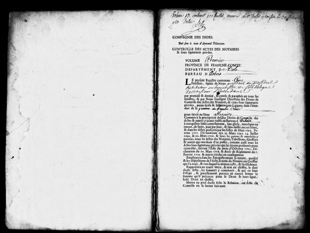 Registre du 1er Juillet 1720 au 30 Octobre 1720