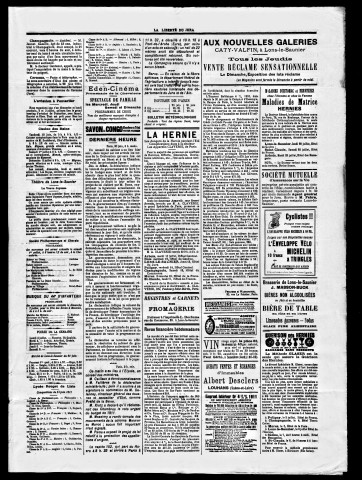 La Liberté du Jura et de la Franche-Comté. 2ème semestre 1911.