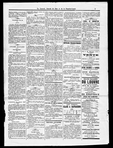 La Liberté du Jura et de la Franche-Comté. 2ème semestre 1890.