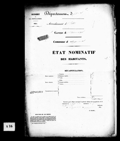 Listes nominatives, 1841, 1856, 1861, 1872, 1876, 1881, 1891.