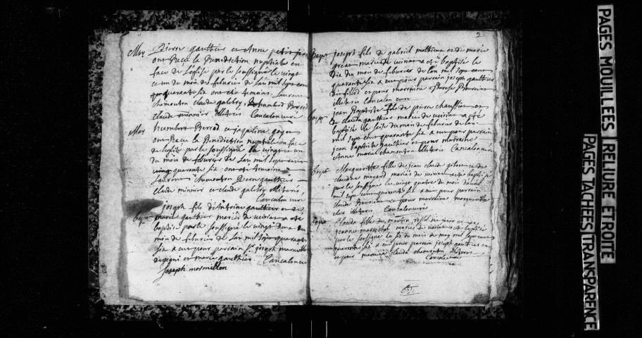 Série communale : baptêmes, mariages, sépultures.