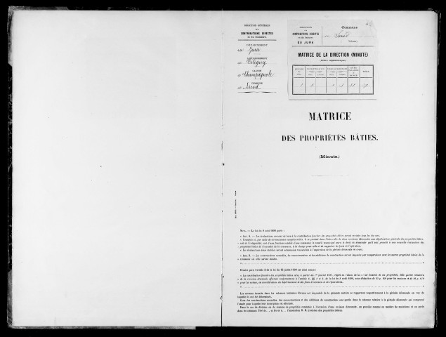 Matrice des propriétés bâties.