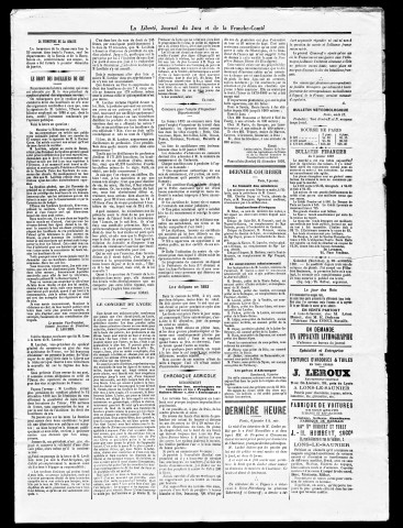La Liberté du Jura et de la Franche-Comté. 1893.