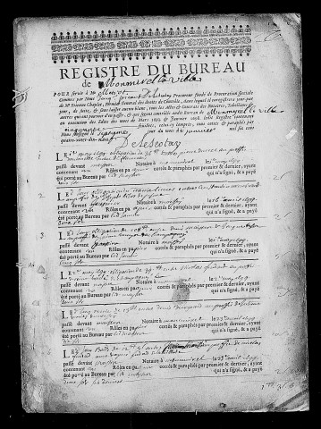 Registre du 1er mai 1699 au 15 novembre 1701