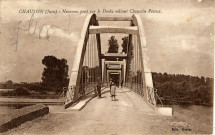 Chaussin (Jura). Nouveau pont sur le Doubs reliant Chaussin - Peseux. Dole, Karrer.