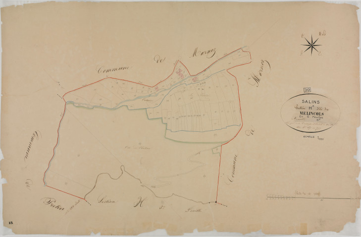 Salins, section H, Melincols, feuille 6.