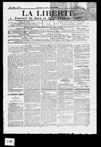 La Liberté du Jura et de la Franche-Comté. 1886.