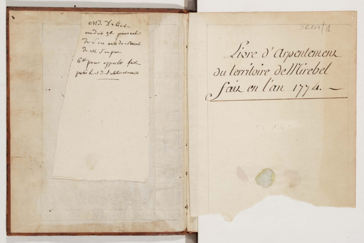 Mirebel.- Registre d'arpentement.