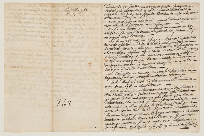 Lettres écrites en 1789