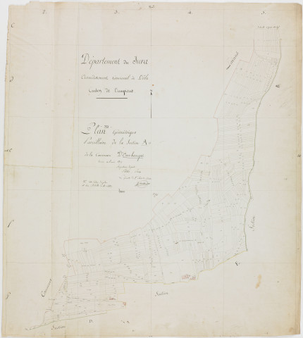 Orchamps, section A, feuille unique.géomètre : Petetin, Poux et Chavassine